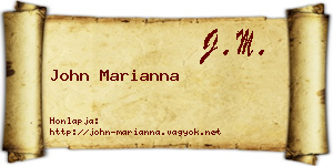 John Marianna névjegykártya