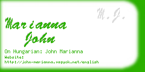 marianna john business card